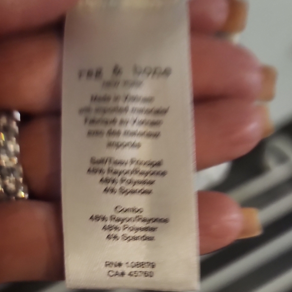 rag & bone Striped Knit Polo Ivory/Blue Size XS $178 - Picture 6 of 7